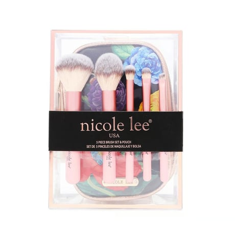 nicolelee ブラシ付きコスメポーチ★ブラシ5本セット付き★