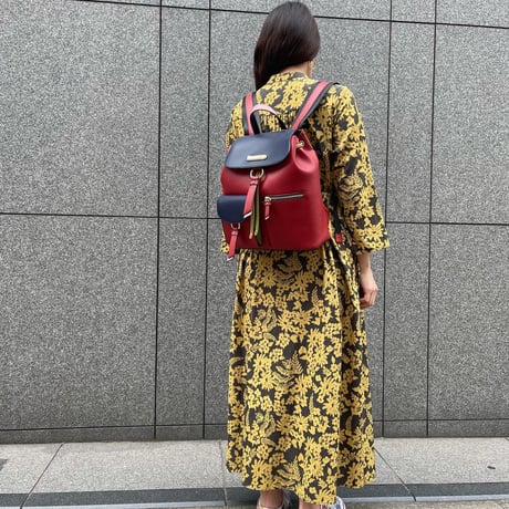 nicolelee リュック【レッド×ネイビー】