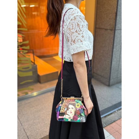 ～nicolelee～ガマ口ショルダーバッグ★チェーンショルダー付き★