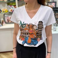 〜MARTHA TRAVELS ITALY〜VネックTシャツ★WHITE★