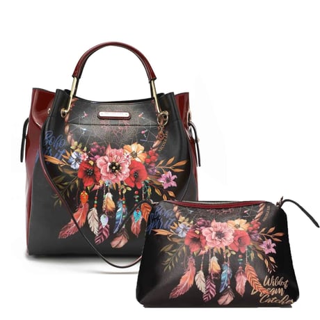 ～BOHEMIAN BLACK～2wayトート(ﾊﾞｯｸﾞｲﾝﾊﾞｯｸﾞ付き)★A4対応★