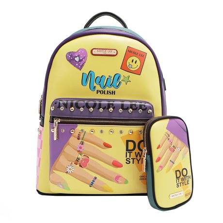 【ベストセラー】〜NAIL POLISH〜ファッションバックパック(ラージ)★A4・PC対応・ポーチ付き★