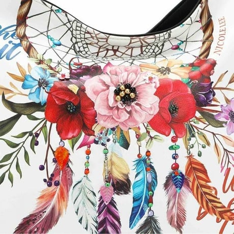 ～BOHEMIAN WHITE～ホーボーバッグ★A4対応★