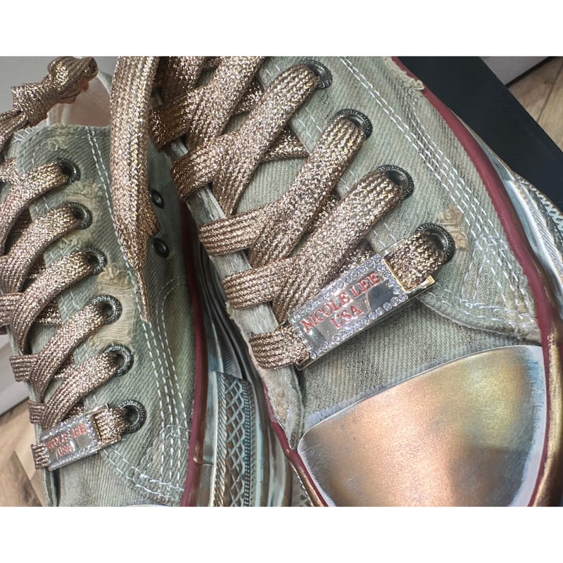 【Coppingzone】Vintage Chunky Lace-up スニーカー 関税送料込 Vintage デニムスニーカー(NATURAL) | nicolelee.tokyo
