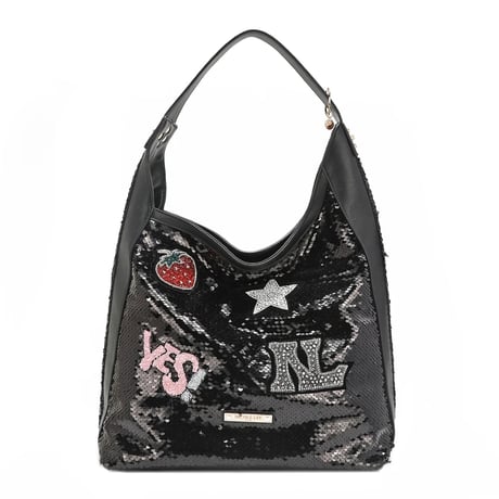 nicolelee スパンコールパッチショルダーバック★軽量・A4対応★