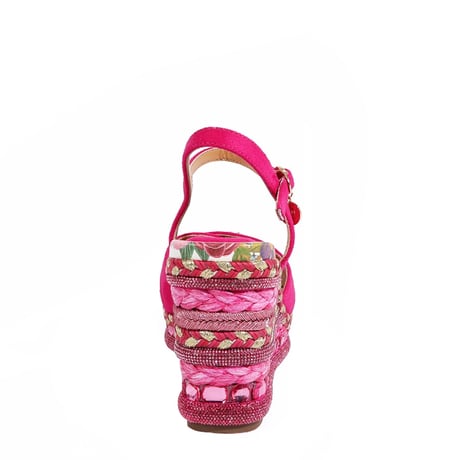 【数量限定】〜BONNIE ESPADRILLE〜ウェッジサンダル★HOT PINK★