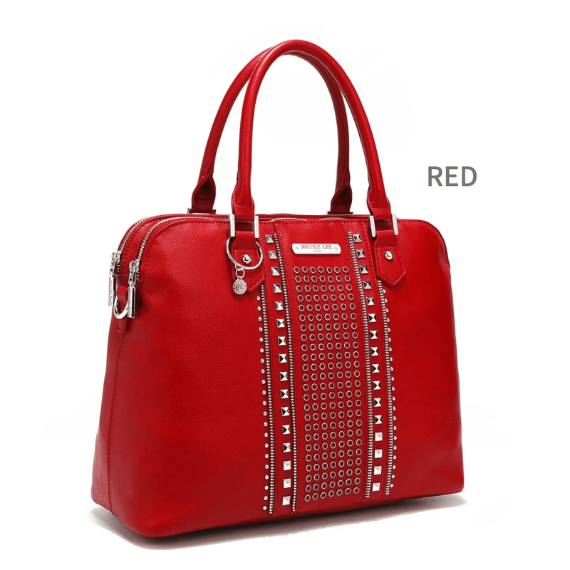 nicolelee スタッズ付サッチェルバッグ☆A4対応☆ | nicolelee.tokyo