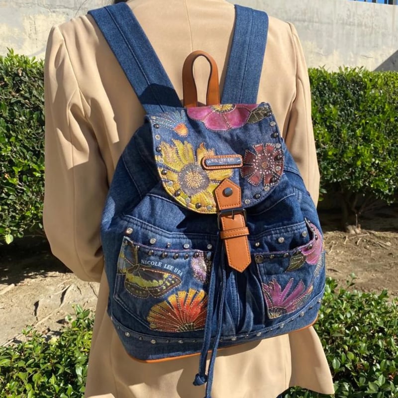 ☆数量限定☆〜BUTTER FLOWER DENIM〜デニムリュック | nicolelee 