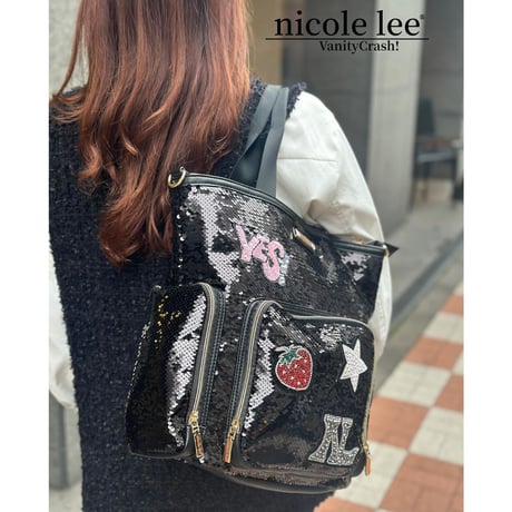 nicolelee スパンコールパッチトート★A4対応★