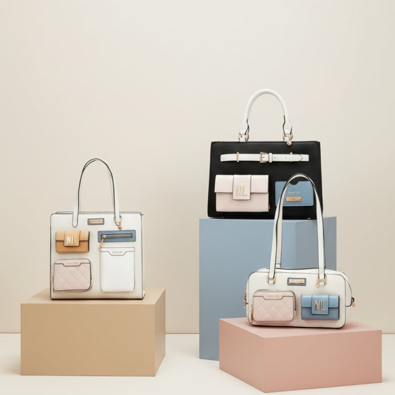 COLOR BLOCK～ポケットショルダーバッグ | nicolelee.tokyo