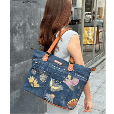 〜BUTTER FLOWER DENIM〜デニムトート★A4対応★