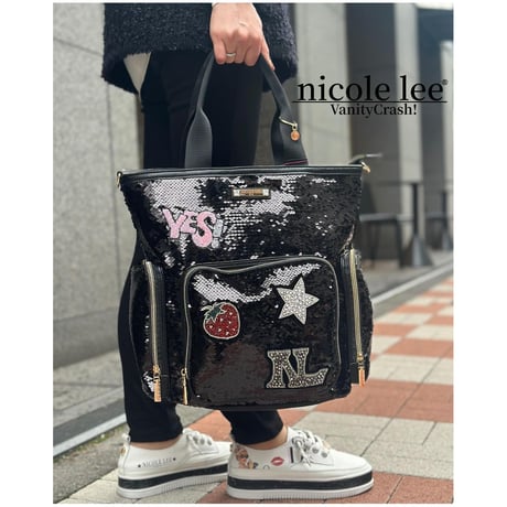 nicolelee スパンコールパッチトート★A4対応★