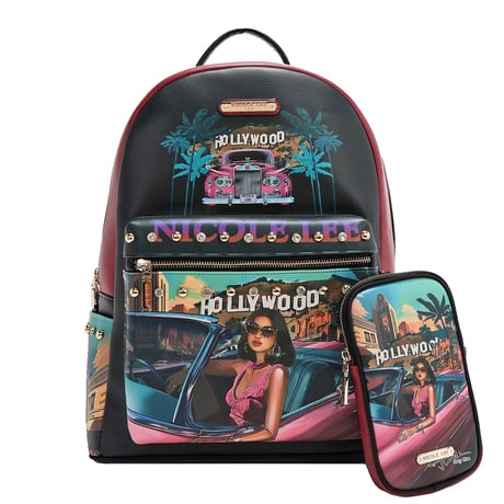 【ベストセラー】～HOLLYWOOD DRIVE～ファッションバックパック(ラージサイズ)★A4・PC対応・ポーチ付き★