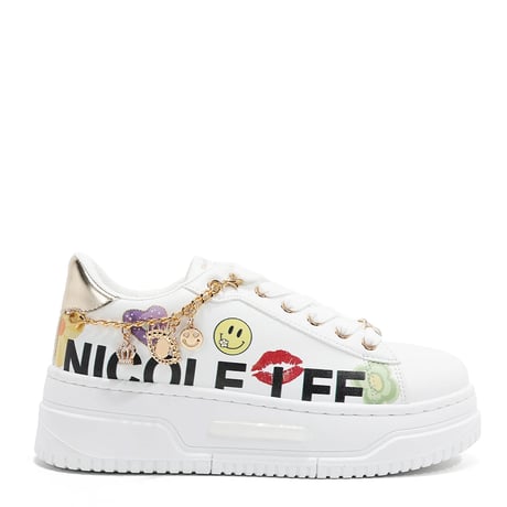 nicolelee ファッションチャームスニーカー★WHITE★