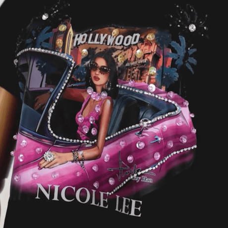 〜HOLLYWOOD DRIVE〜ラウンドネックTシャツ★ブラック★