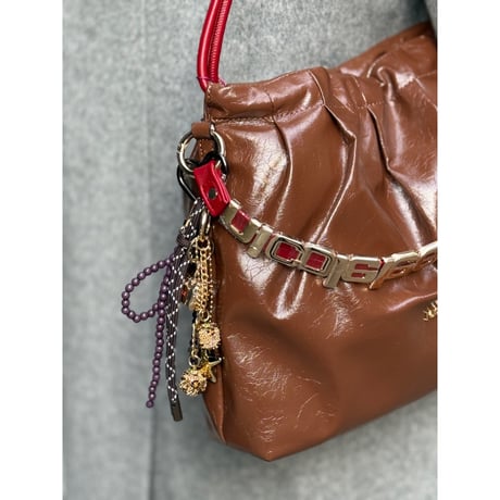 ～SHIMMER LUXE～スクエアショルダーバッグ★チャーム付き★