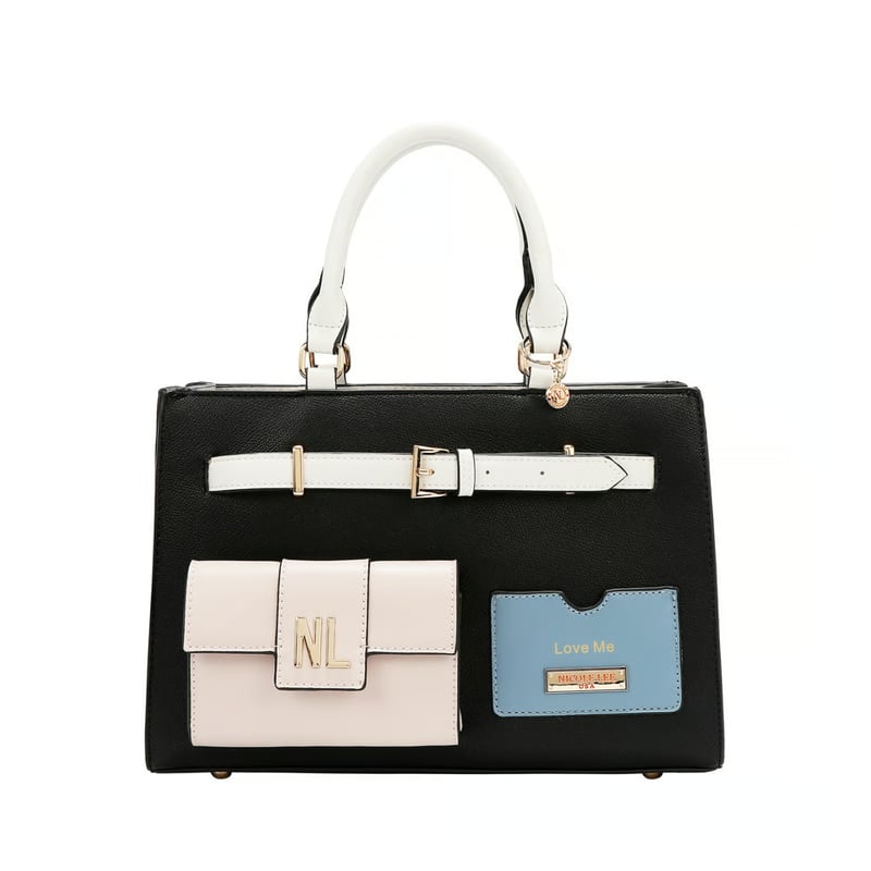 COLOR BLOCK～ポケットサッチェルバッグ☆コンパクトでおすすめ