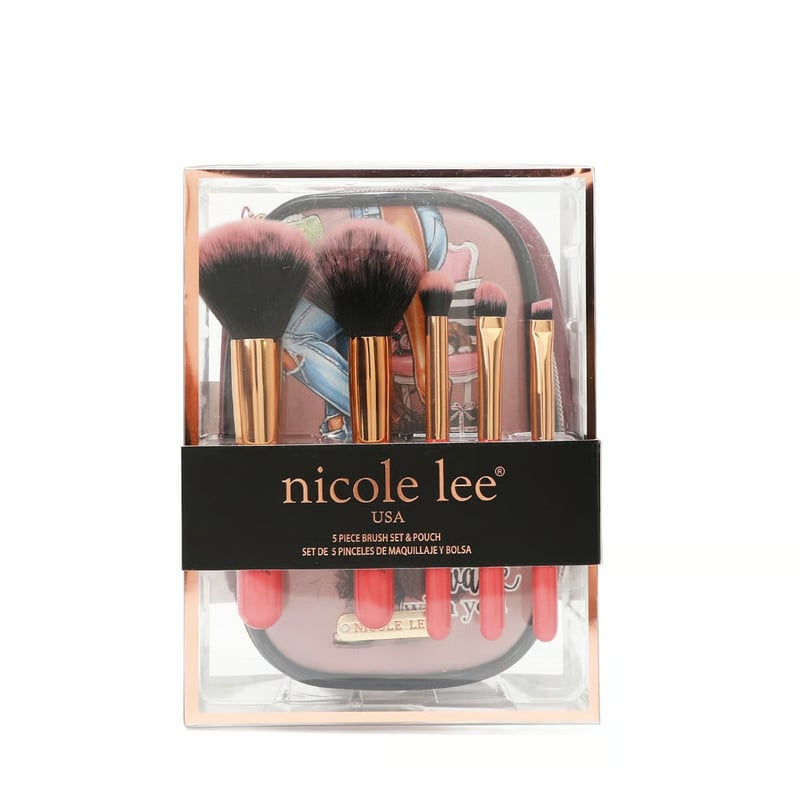 nicolelee ブラシ付きコスメポーチ☆ブラシ5本セット付き