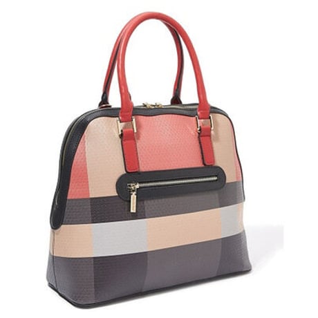 〜STYLISH CHECK〜半円型ハンドバッグ★A4対応★