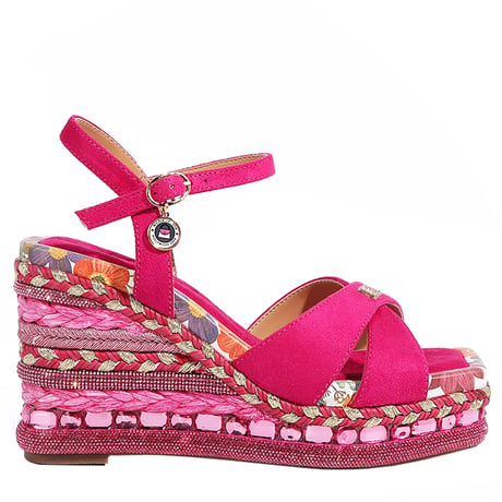 【数量限定】〜BONNIE ESPADRILLE〜ウェッジサンダル★HOT PINK★