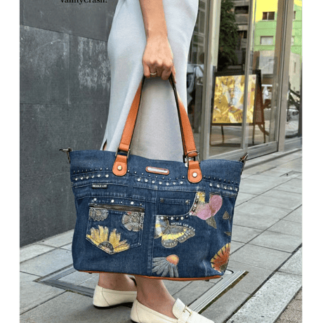 〜BUTTER FLOWER DENIM〜デニムトート★A4対応★
