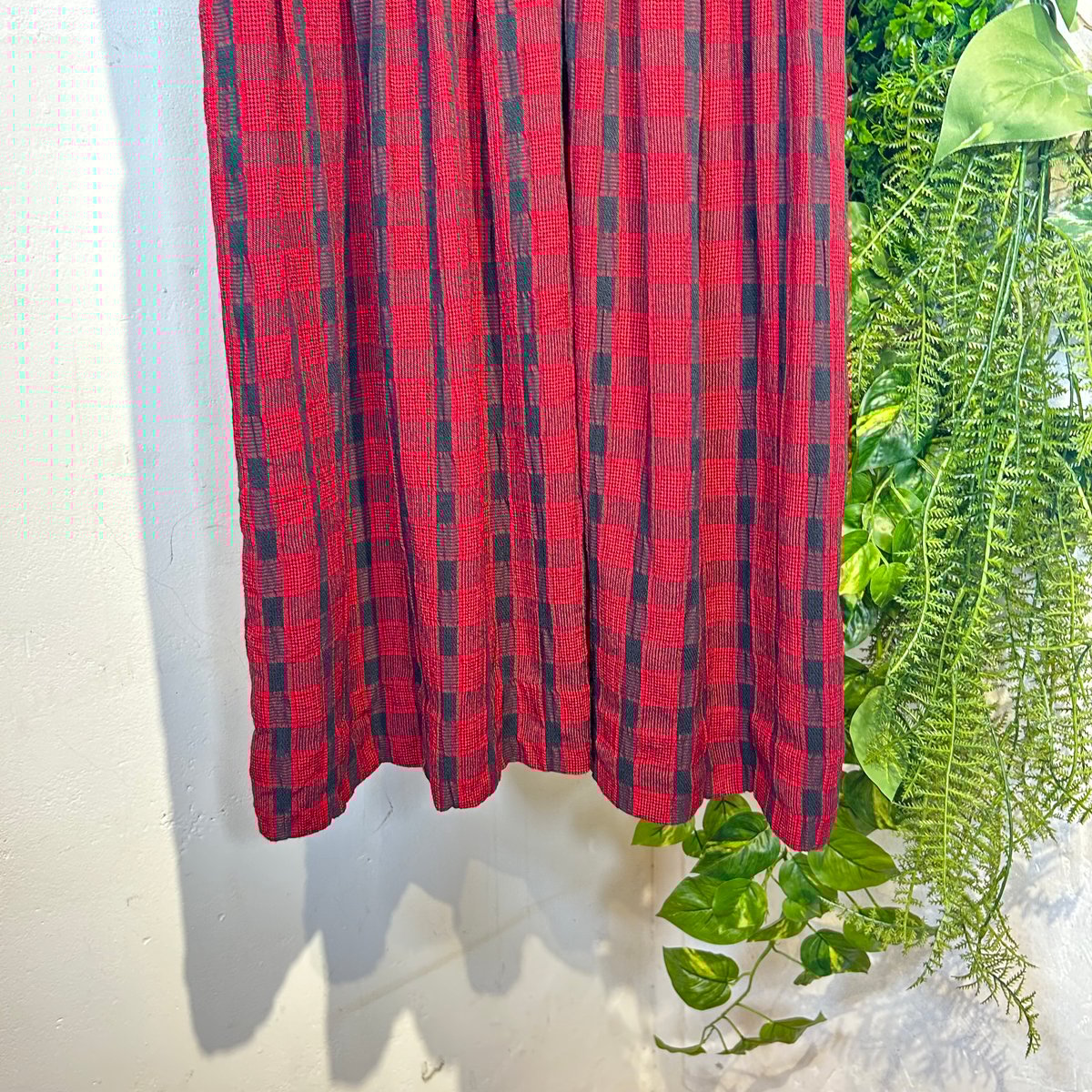 赤チェックミニワンピース IGB0724 | 古着屋mumu