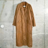 超ロングなブラウンレザーコートIGB1997