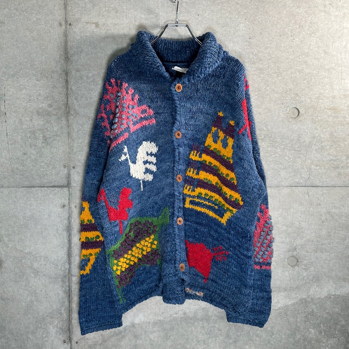 カラフルアニマルエクアドルニットカーディガンIGB1960 | 古着屋mumu