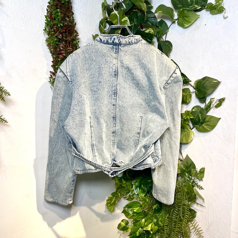 葉っぱの刺繍入りチロルデニムジャケット IGB0180 | 古着屋mumu