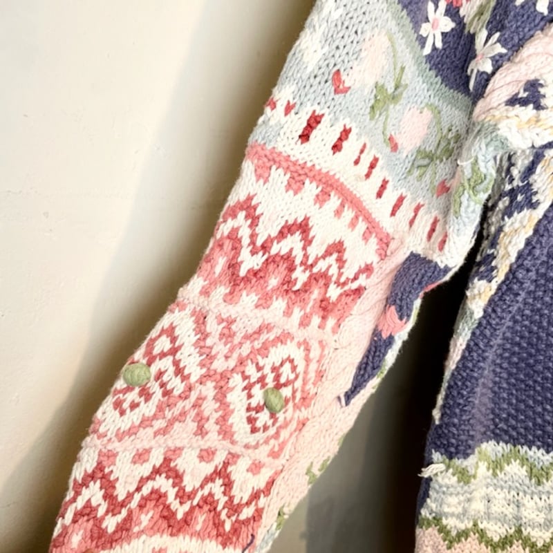 つぎはぎお花のポコポコニット IGB0010 | 古着屋mumu