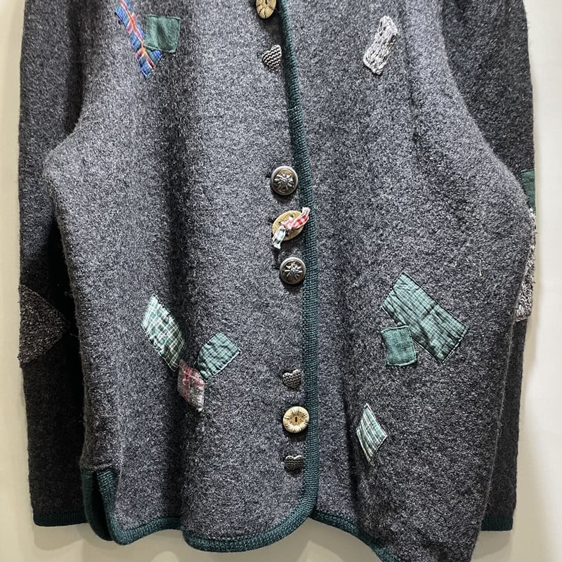 1996年　イッセイミヤケ　パッチワーク　ショールカラー　ボタンレス　ジャケット 1996年 イッセイミヤケ パッチワーク ショールカラー ボタンレス
