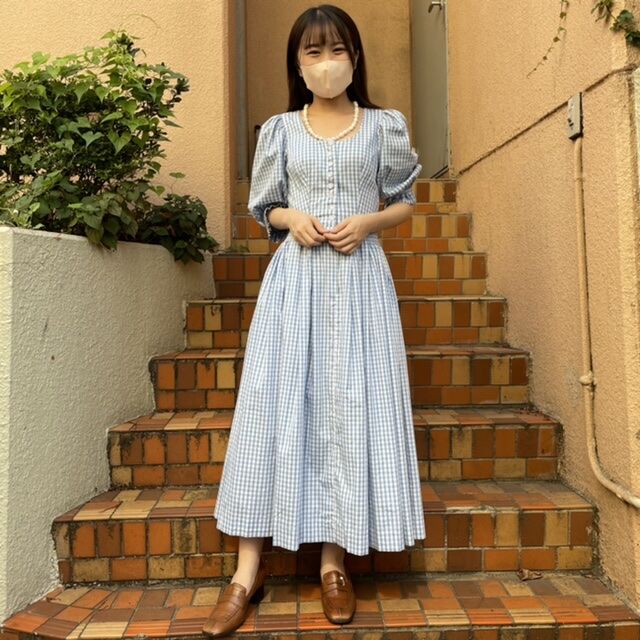 アイドルみたいなギンガムチロルワンピース IGT2710 | 古着屋mumu