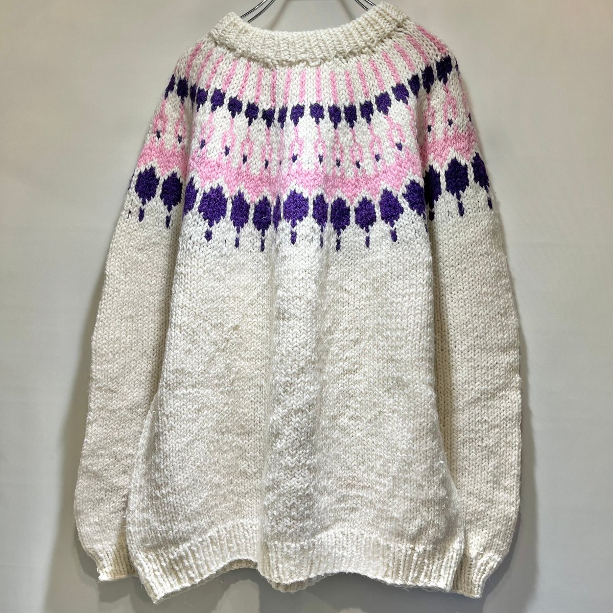ピンクとパープルのノルディックニット IGT3478 | 古着屋mumu