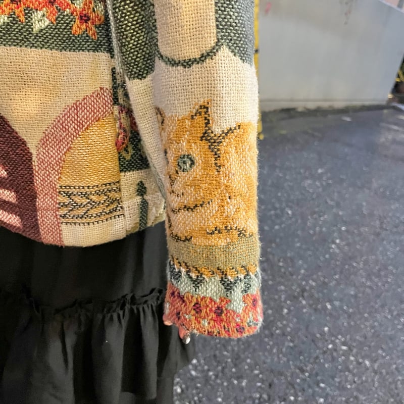 高貴な猫ちゃんゴブランジャケット IGT3443 | 古着屋mumu