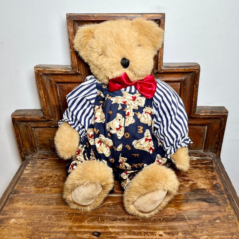 きっちりおめかしクマのぬいぐるみ IGB0034 | 古着屋mumu きっちりおめかしクマのぬいぐるみ IGB0034 | 古着屋mumu
