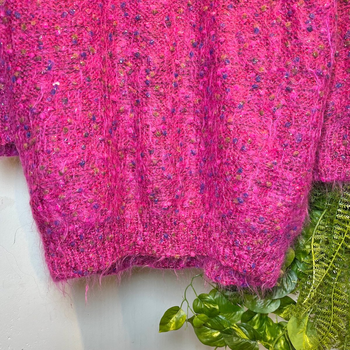 コットンキャンディカラーのラメ入りモヘアニット IGB0150 | 古着屋mumu