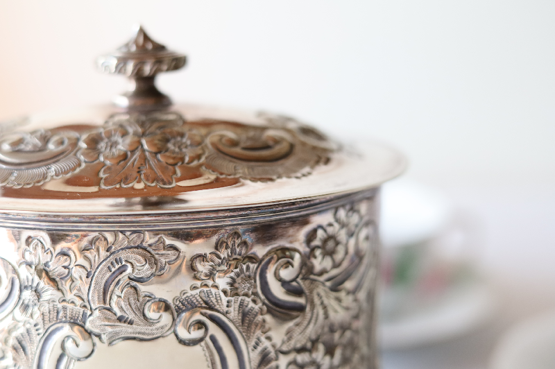 純銀P ⑦ シルバープレート ビスケットバレル ビスケットボックス