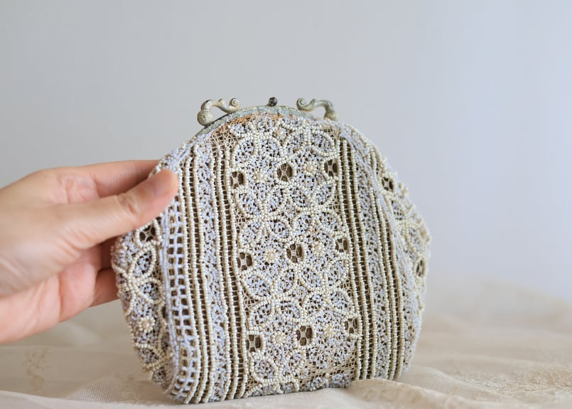 フランス アンティークビーズ バッグ アンティーク ビーズバッグ