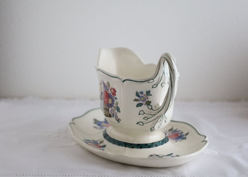 WEDGEWOOD ウェッジウッド ウェーバリー ソースボート&スタンド