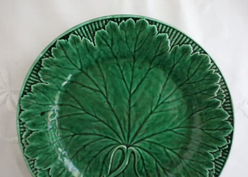 年代物】ウェッジウッド マジョリカ焼 greenleaf プレート皿3枚セット