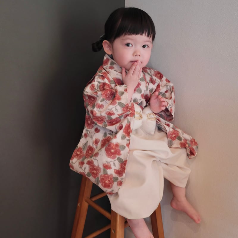 昭和レトロ　椿の花柄の黄色いナツメ 昭和レトロ 椿の花柄の黄色いナツメ 昭和レトロ 椿の花柄の