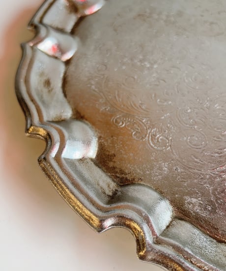 shabbysilver round tray