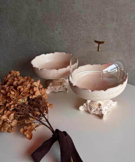 white baroque compote