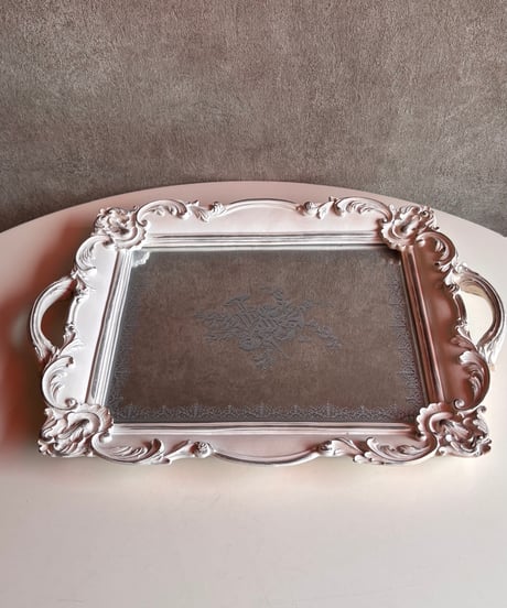 decorative mirror tray  white