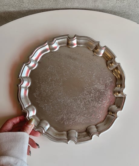 shabbysilver round tray