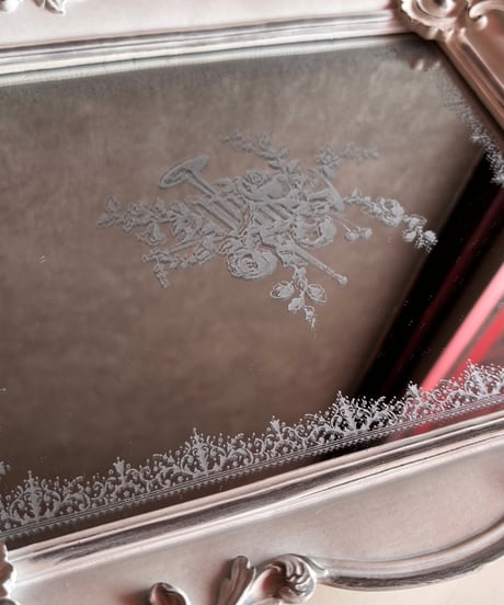 decorative mirror tray  white