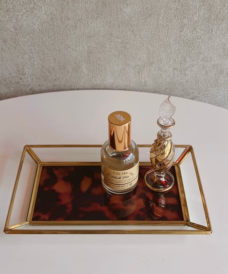 真鍮×ガラス marble tray