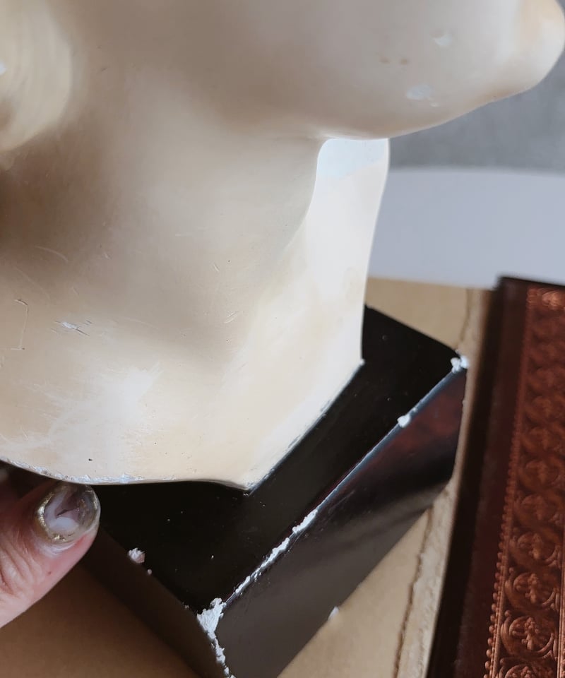 フランス直輸入／蚤の市】 石膏のフェイスオブジェ 1900〜20年もの