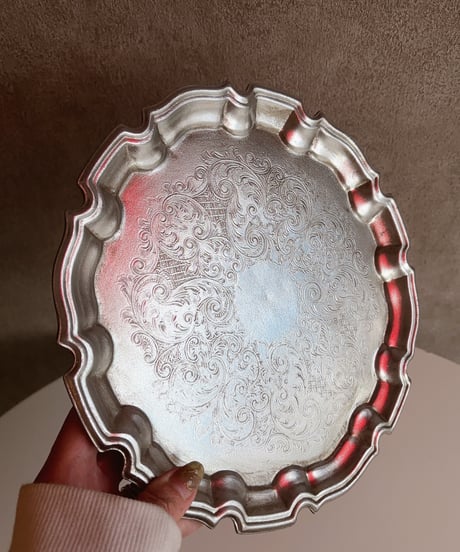 shabbysilver round tray