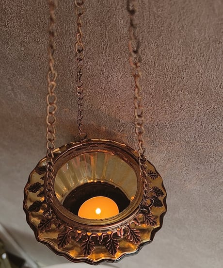 candle hanging glass